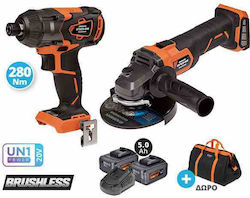 Krausmann US110-25SB Battery Powered Tool Set Angle Wheel & Impact Screwdriver Krausmann US110-25SB Battery Powered Tool Set Angle Wheel & Impact Screwdriver