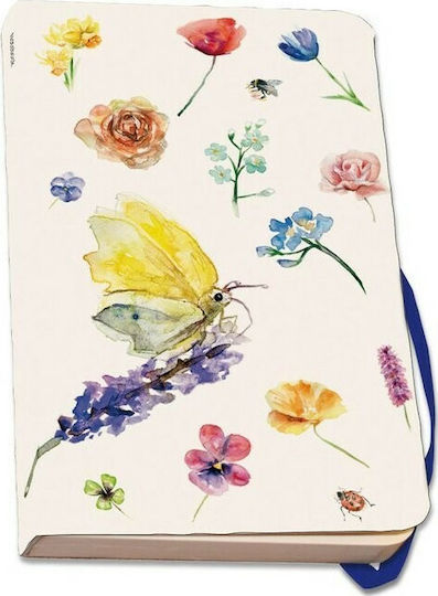 Bekking & Blitz Πεταλουδες Λουλουδια Σημειωματάριο A6 Ριγέ με Λάστιχο Πολύχρωμο
