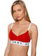 DKNY Γυναικείο Αθλητικό Μπουστάκι Push Up Κόκκινο με Επένδυση