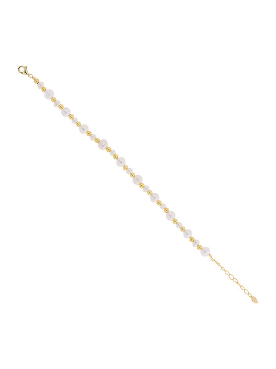 Prince Silvero Bracelet Chain made of Silver Gold Plated with Pearls