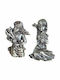 JK Home Decoration Christmas Figure Cherub Silver 4pcs
