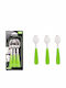Set of Spoon Coffee / Tea Stainless Steel Green 15.5cm 3pcs