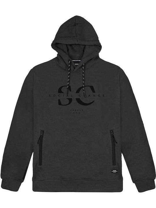 Double Sweatshirt mit Kapuze Schwarz