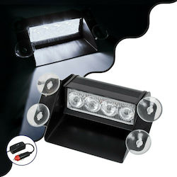 GloboStar Car LED Emergency Light Bar 10 - 30V Waterproof 14.8cm with White Lighting