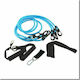 HMS TX01 Strength Training Benzi de rezistență tubulare pentru exerciții cu mânere seturi 3buc Albastru 0.6m