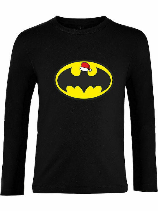 Kids Long Sleeve " Batman loves Christmas ", Black