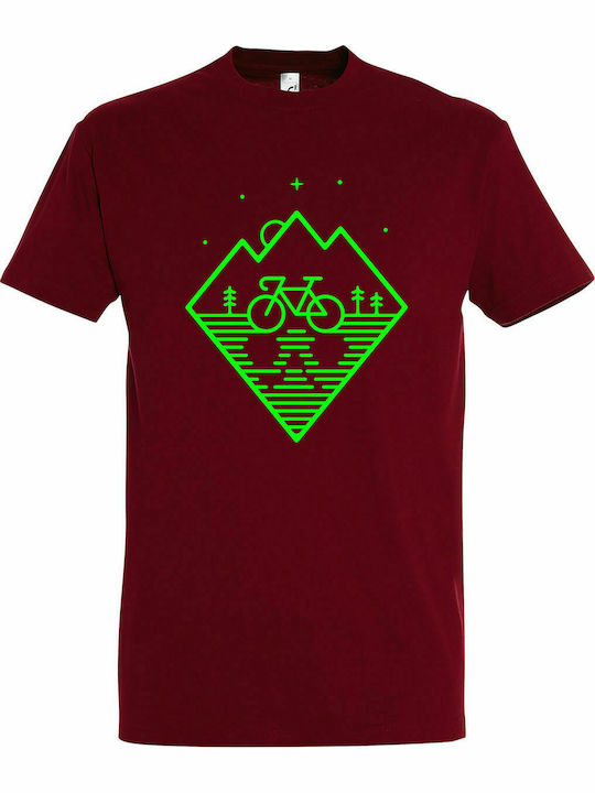 T-shirt Unisex " Bicycle Lover, Minimal Design ", Chili