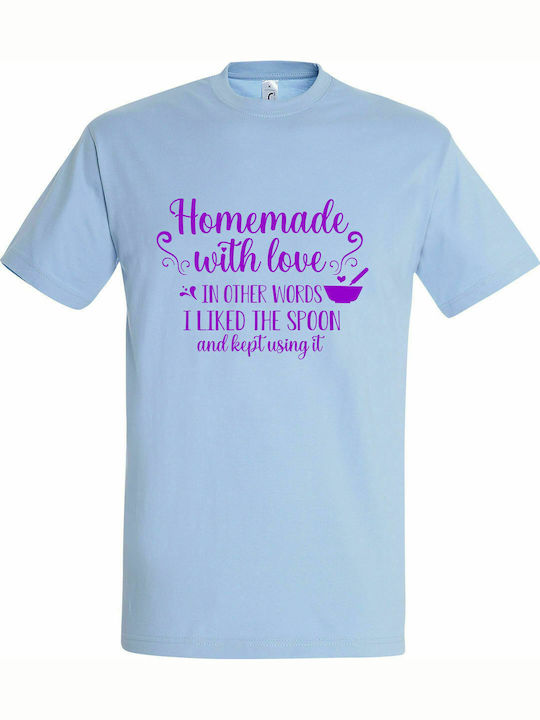 T-shirt Unisex " Homemade with Love ", Sky Blue