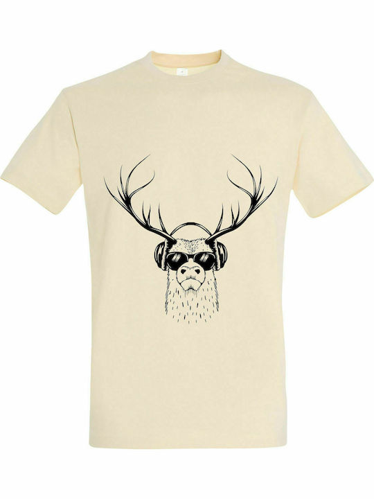 Unisex-T-Shirt " Animal Deejay ", Creme