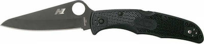 Spyderco Pacific 2 Knife Black with Blade made of Stainless Steel in Sheath