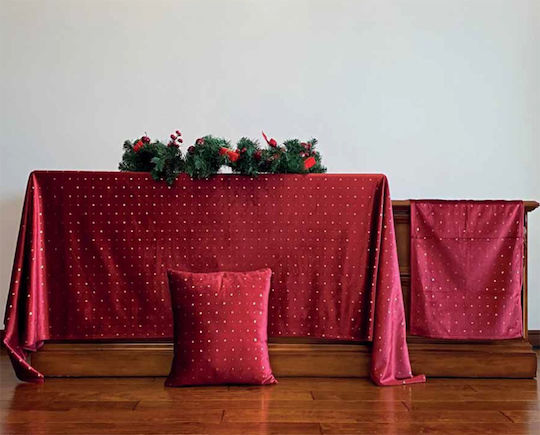 Liolios Home Weihnachtsdekoratives Kissen Platz Rot 45x45cm