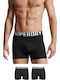 Superdry Herren Boxershorts Schwarz 2Packung