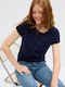 Damen T-Shirt Marineblau