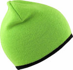 Result Knitted Reversible Beanie Cap Lime/Black