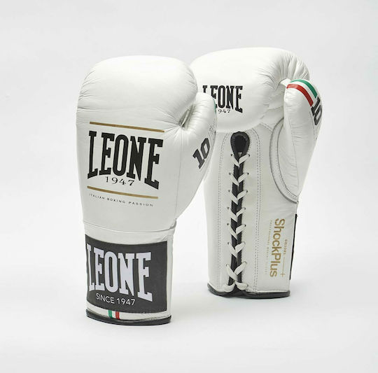 Leone Shock Plus GN102L Boxhandschuhe für Kampf Weiß