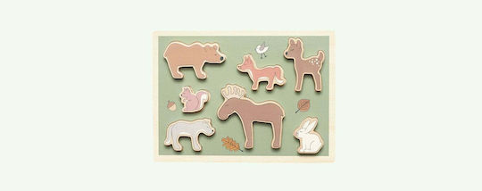 Wooden Kids Puzzle Animals of the Forest for 1.5+ Years 7pcs Jabadabado