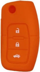 Silicone Car Key Cover Case with 3 Buttons for Ford Orange