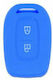 Silicone Car Key Cover Case with 2 Buttons for Renault Blue