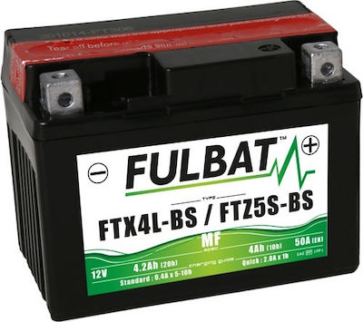 Fulbat Μπαταρία Μοτοσυκλέτας FTX4L-BS με Χωρητικότητα 4Ah AGM MF 12V 50A