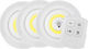 LED Emergency Light Spot with Battery Powered and Remote Control 3pcs