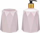Viosarp Plastic Bathroom Accessory Set Pink 2pcs