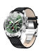 Garett Men Style Смартчасовник с Пулсомер (Silver/Black Leat)