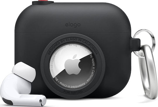Elago AT Snapshot Silicone Case with Keychain Black for Apple AirPods Pro