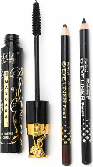 La Meila Menow Комплект Спирала за Извиване & 2 Молива Eyeliner Сет за грим за лицето Очи