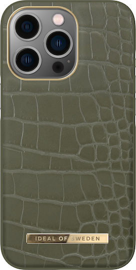 iDeal Of Sweden Atelier Back Cover Synthetic Leather Khaki Croco (iPhone 13 Pro)