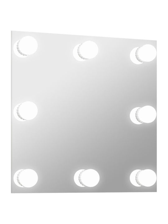 vidaXL Τετράγωνος Καθρέπτης Μπάνιου Led από Πλαστικό 40x40cm