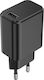 Setty Charger with USB-A Port and Cable USB-C Blacks (GSM106087)