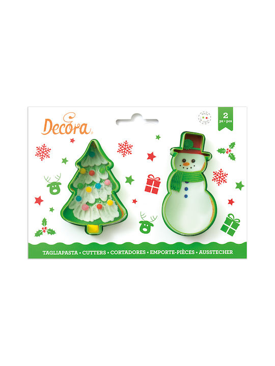 Decora Σετ Χριστουγεννιάτικες Φόρμες Γλυκών Πλαστικές Πράσινες Χριστουγεννιάτικες Φόρμες Γλυκών Πλαστικές Πράσινες Ύψους 8.5εκ. 2τμχ