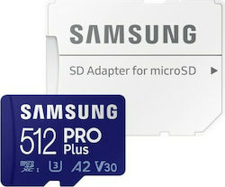 Samsung Pro Plus (2021) microSDXC 512GB U3 V30 A2 UHS-I with Adapter