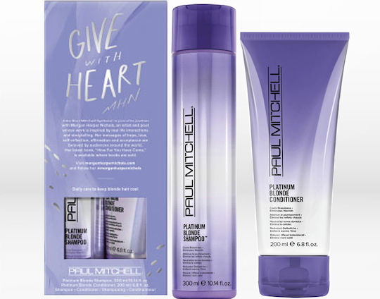 Paul Mitchell Platinum Blonde Hair Care Set for Color Protection for Coloured Hair with Shampoo and Conditioner 2 Pieces