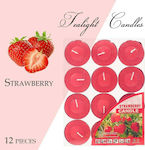 Scented Tealights Strawberry Red 12pcs