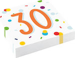 Χαρτοπετσέτες 30 Confetti Birthday 33x33cm 20τμχ Weiße 33x33cm. 20Stück