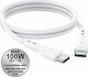 Lamtech USB 2.0 Cable USB-C male - USB-C 100W PD Λευκό 1m LAM023657