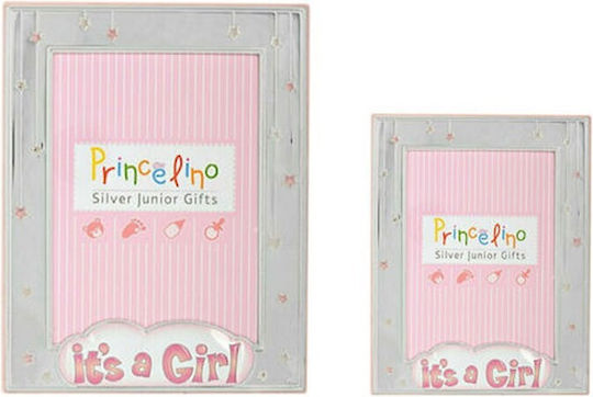 Prince Silvero It's A Girl Cadru de poze pentru copii Multi Argint Roz 9x13cm