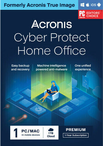 Acronis Cyber ​​Protect Home Office Premium pentru 1 Dispozitiv și 1 An de Utilizare (Licență Electronică)