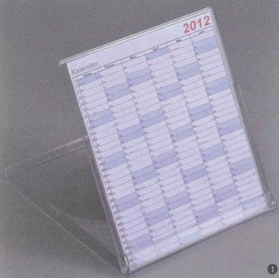 Plastic Calendar Stand in Transparent Color 12.5x14.2cm. 21551---ΕΚ-2