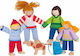 Goki Family with Dog Set of Wooden Dolls for Dollhouse