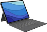 Logitech Combo Touch UK Flip Cover Plastic cu Tastatură Engleză Marea Britanie Gri (iPad Air 2020/2022) 920-010303