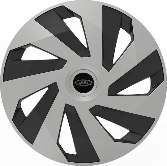 Versaco Car Hubcap Set Vector with Ford Emblem 14" 4pcs Silver