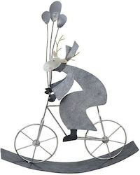 Espiel Weihnachtliche Kunststoff Figur Rentier Silber Höhe 36cm