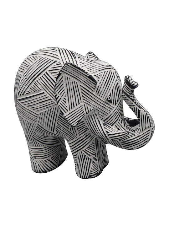 Espiel Dekorativer Elefant aus Polyresin in Black - White 18.5x7.5x16.3cm 1Stück