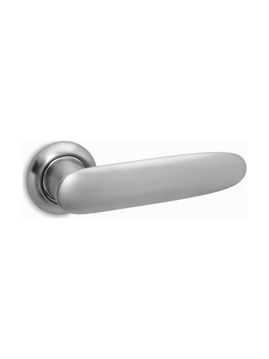 Convex Lever Front Door with Rosette Left 2225 2225ROY-L-S24S24 with Rosette Chrome