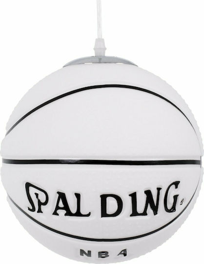 GloboStar Spalding Nba Μονόφωτο Παιδικό Φωτιστικό Κρεμαστό από Γυαλί με Υποδοχή E27 Λευκό 25x25cm