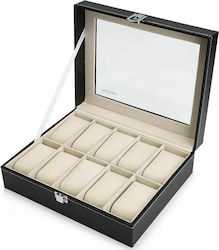 Iso Trade Wooden Case with transparent lid for 10 watches in Black color B01MXG05PY Iso Trade Wooden Case with transparent lid for 10 watches in Black color B01MXG05PY