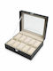 Iso Trade Wooden Case with transparent lid for 10 watches in Black color B01MXG05PY