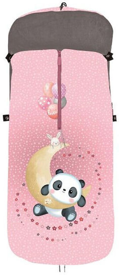 Interbaby Panda Luna Universal Kinderwagen-Fußsack Rosa 90x46εκ.